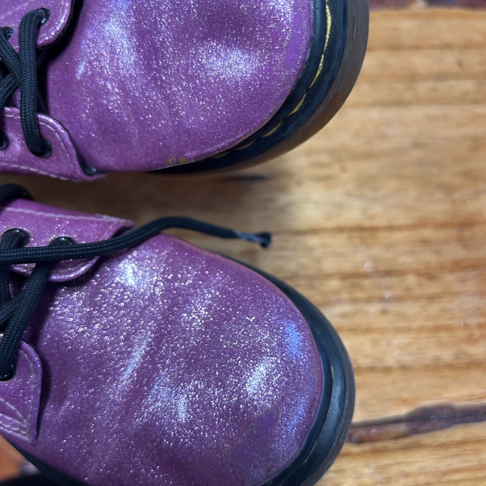 Dr. Martens Kids Sparkle Purple Lace-Up Boots - Picture 7 of 10